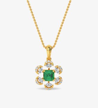 Esra Floral Diamond Pendant Set White Gold